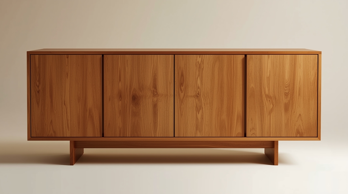 Custom wooden cabinet with natural finish by Quungrbrexex